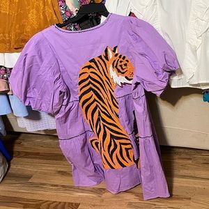 QUEEN OF SPARKLES PURPLE TIGER DRESS